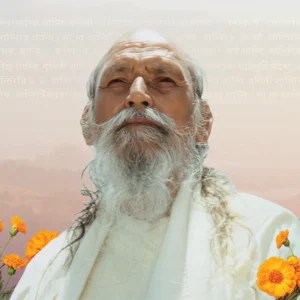 Baba Hari Dass for the Aradhana for Baba Hari Dass hero image with flowers