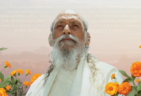 Baba Hari Dass for the Aradhana for Baba Hari Dass hero image with flowers