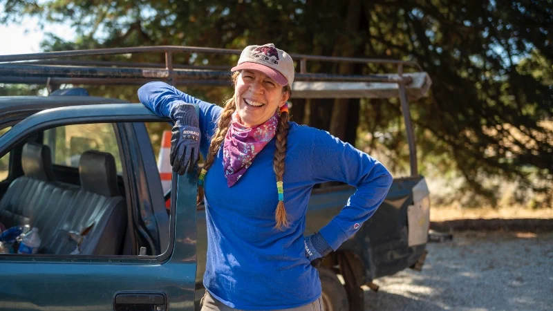 rotational volunteer doing maintenance and land management at Mount Madonna