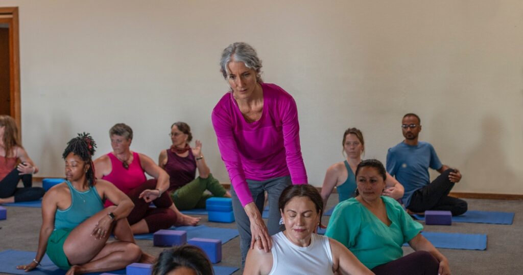 Students gathered for Mount Madonna's YTT 200 Summer Intensive.