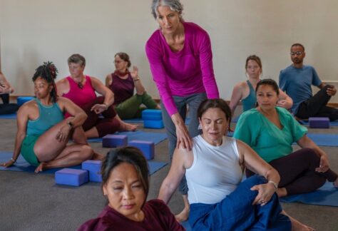 Students gathered for Mount Madonna's Yoga Teacher Training YTT 200 In-Person Intensive.