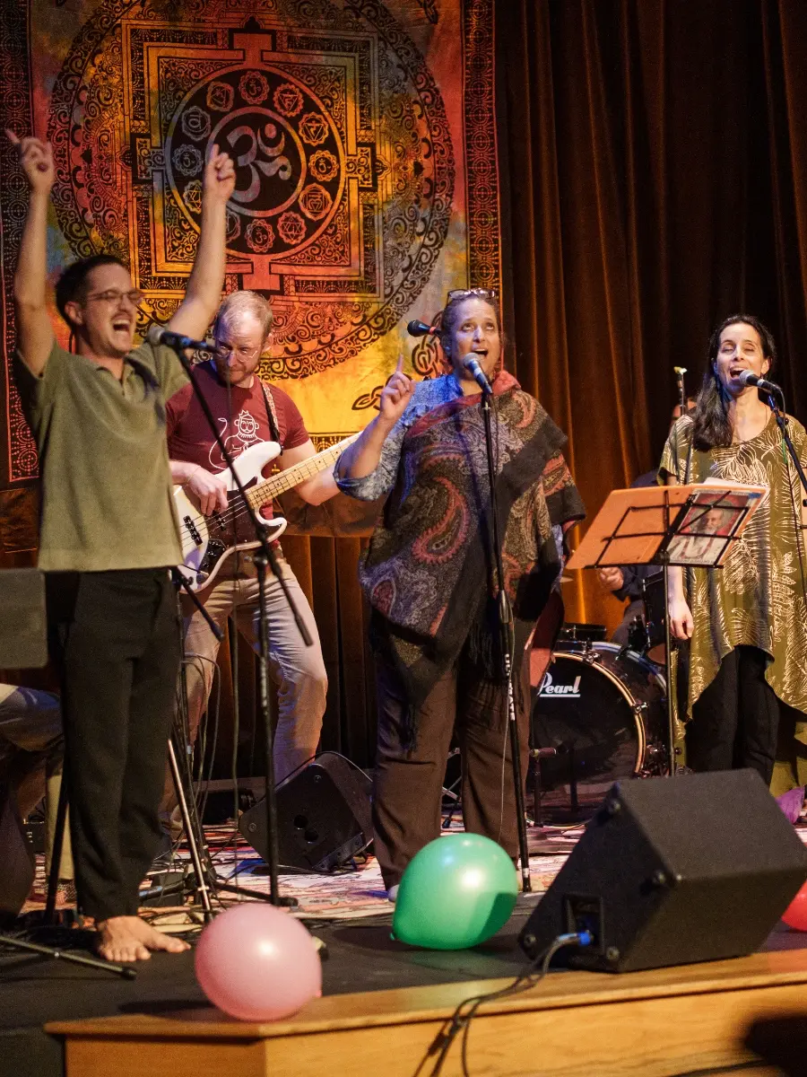 Singers performing at the New Year's Yoga Retreat at Mount Madonna on New Year's Eve