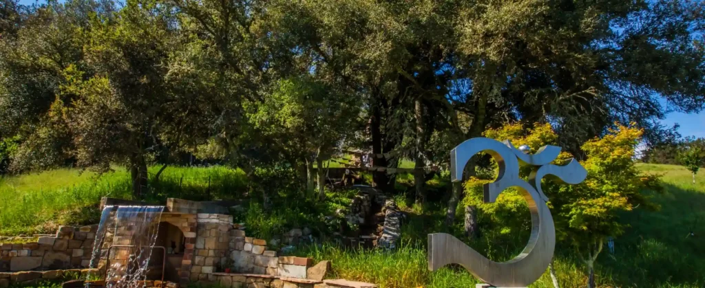 The Om sign at Mount Madonna, a yoga and meditation retreat center in Northern California.