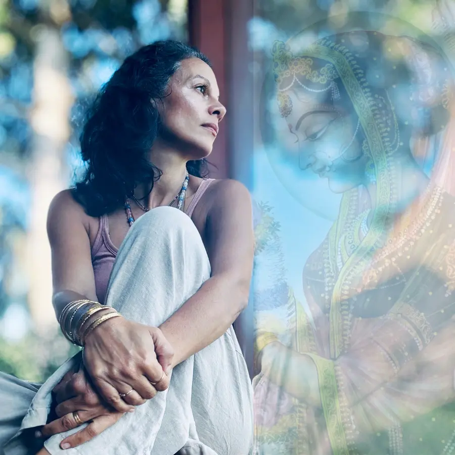 Kaya with the princess Sita for the Bhumija Retreat at Mount Madonna, a yoga retreat center in Northern California